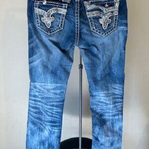 Rock Revival Kai Silver Bling Bootcut Jeans  8656